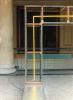 LABILE CUBE (1994) – iron construction, sheets, neons, 200 x 200 x 200 cm