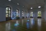 DANCE CALLIGRAPHY (2017), Moravian Gallery in Brno (CZ) – Pavel Korbička / Dance Calligraphy E1 (2017), installation, neons, 194x120x135 cm, 197x125x128 cm, 196x124x118 cm, Scholarship of the Ministry of Culture of the Czech Republic, photo: Jan Vermouzek