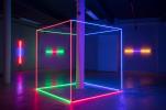 THE HORIZONS OF LIGHT (2019), Artikle Gallery, Brno (CZ) – Pavel Korbička / Light Cube, neons, 220x220x220 cm, photo: Kubicek.studio