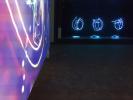 LICHT ZEIT LABOR (2022), the former Athanasius Church, Kunsthalle Hannover (DE) – Pavel Korbička - Dance Calligraphy E1 - 00:02:00 min, 00:03:17 min, 00:03:00 min (2017), installation, neons, 196x124x118 cm, 197x125x128 cm, 194x120x135 cm 