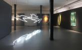 POWER POST STATION (2023), EPO1 - Centre for Contemporary Arts, Trutnov (CZ) – Pavel Korbička / Dance Calligraphy F1 - 00:03:00min (2019), instllation, neons, 165x545x157 cm