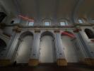 THE STRUCTURING OF SPACE (2025), Former St. Lawrence Church, Klatovy / Klenová Gallery, Klatovy (CZ) – FOCALA, neon glass tubes, site-specific installation, 3pc 250 cm