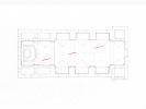 THE STRUCTURING OF SPACE (2025), Former St. Lawrence Church, Klatovy / Klenová Gallery, Klatovy (CZ) – FOCALA, plan of a site-specific installation